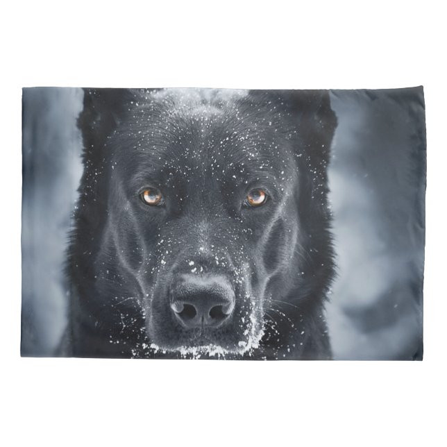 Black German Shepherd Pillow Case (Back)