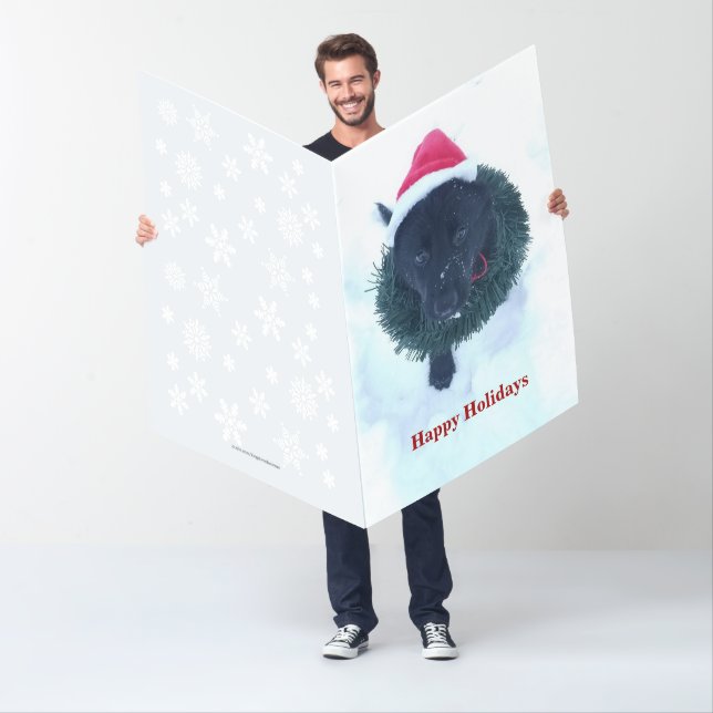 Black German Shepherd Puppy in a Wreath, ZKA Card (In Situ)