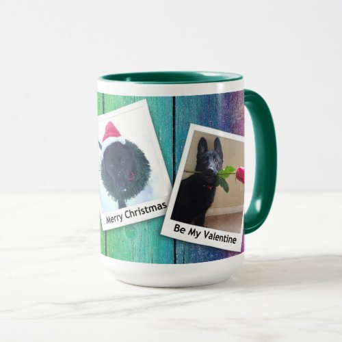 Black German Shepherd Puppy Winter Holidays ZKA Mug