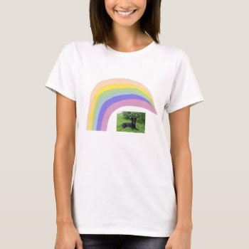Black German Shepherd Rainbow T-shirt by walkandbark at Zazzle