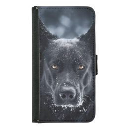 Black German Shepherd Samsung Galaxy S5 Wallet Case