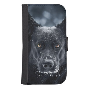 Black German Shepherd Galaxy S4 Wallet Case