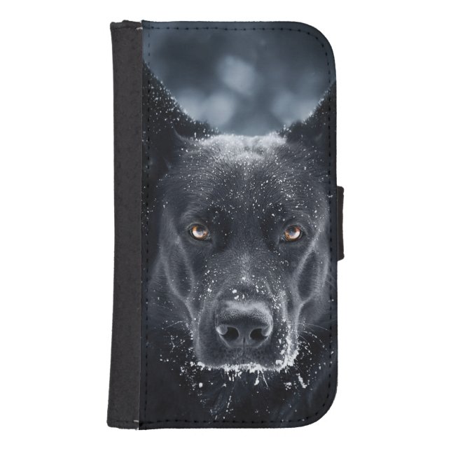 Black German Shepherd Samsung Galaxy Wallet Case (Front)