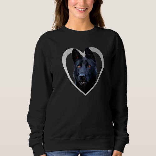 Black German Shepherd  Schferhund Herz Sweatshirt