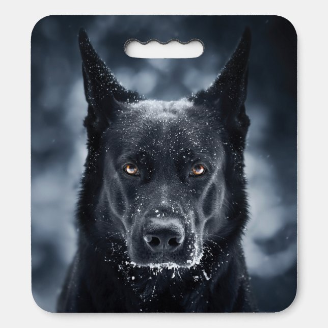 Black German Shepherd Seat Cushion (Front Vertical)