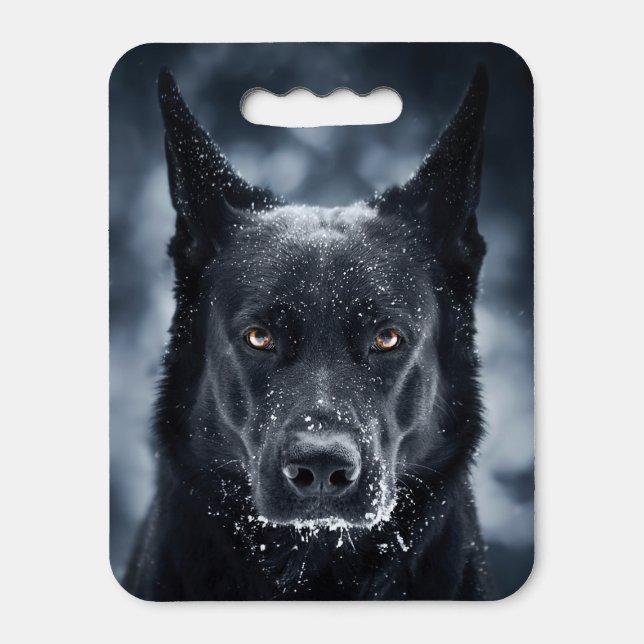 Black German Shepherd Seat Cushion (Front Vertical)