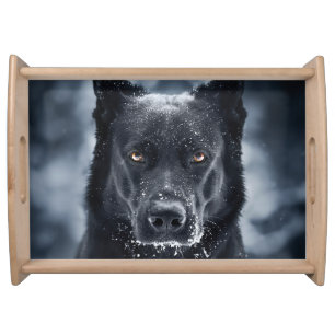 Black German Shepherd Serving Tray