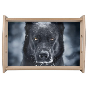Black German Shepherd Serving Tray