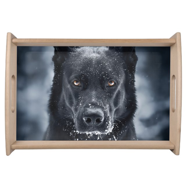 Black German Shepherd Serving Tray (Front)
