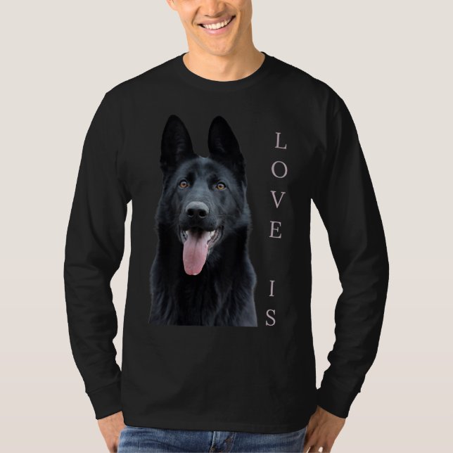 Black German Shepherd Shepard Dog Mom Dad Love T-Shirt (Front)