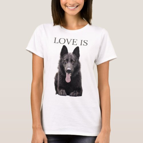 Black German Shepherd Shepard Dog Mom Dad Love T_Shirt
