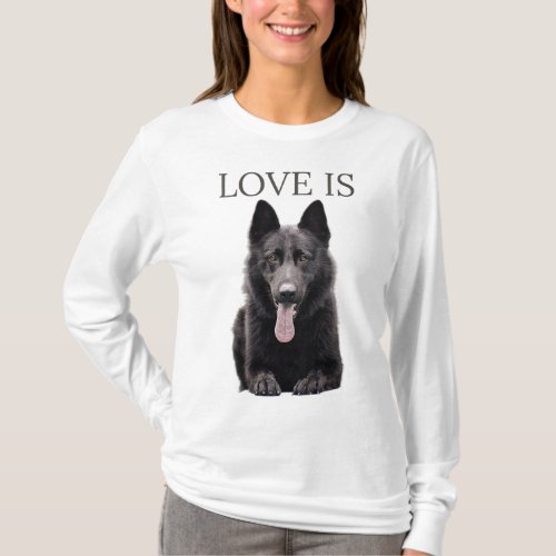 Black German Shepherd Shepard Dog Mom Dad Love T_Shirt