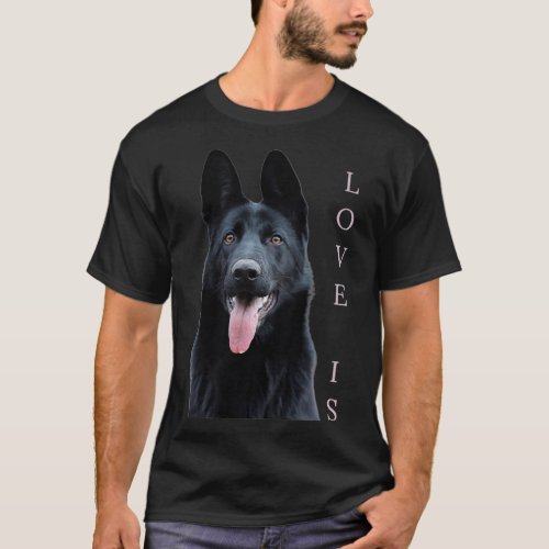 Black German Shepherd  Shepard  Dog Mom Dad Love T_Shirt