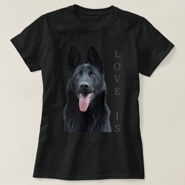 Black German Shepherd Shirt Shepard TShirt Dog Mom (Design Front)