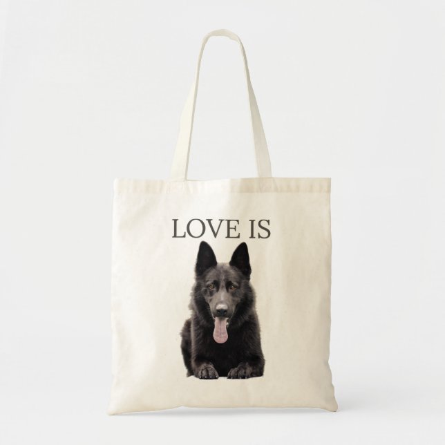 Black German Shepherd Shirt Shepard TShirt Dog Mom Tote Bag (Front)