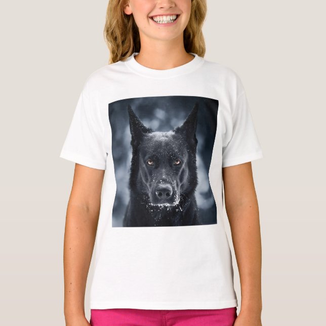 Black German Shepherd T-Shirt (Front)