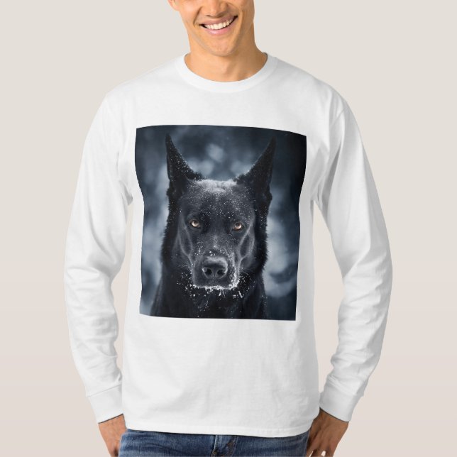 Black German Shepherd T-Shirt (Front)