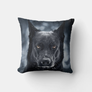 Black German Shepherd Throw Pillow