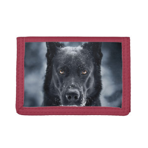 Black German Shepherd Tri-fold Wallet