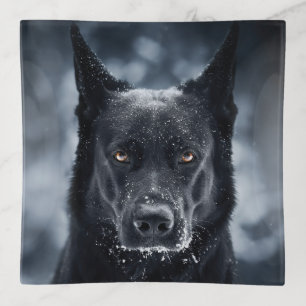 Black German Shepherd Trinket Tray