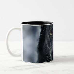Black German Shepherd Two-Tone Coffee Mug
