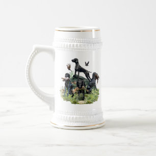 Black German Shorthaired Pointers    Beer Stein