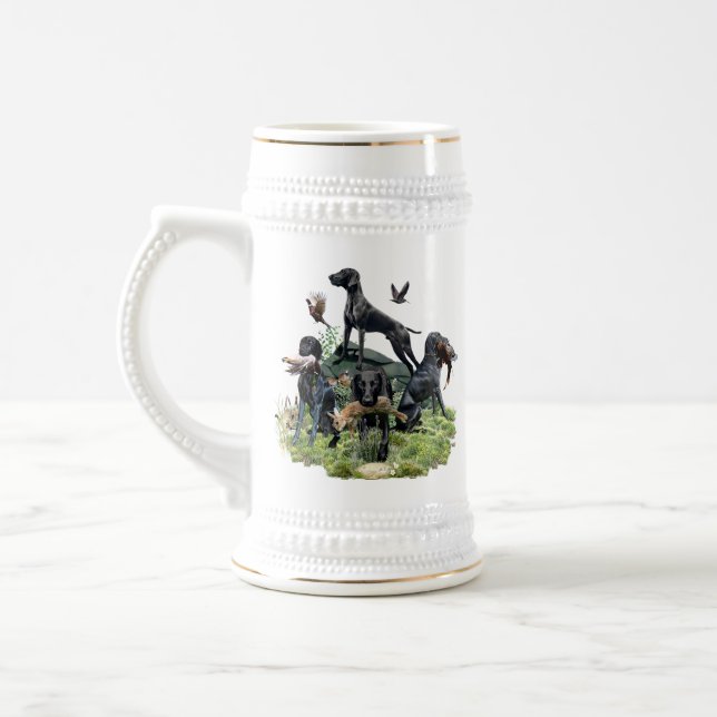 Black German Shorthaired Pointers    Beer Stein (Left)
