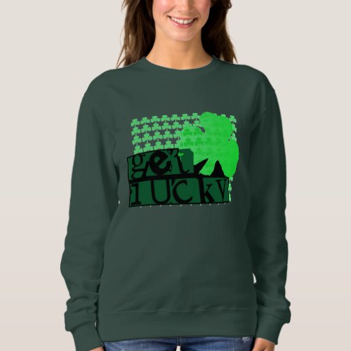 Black Get Lucky Clover St Patrick Women Shirt