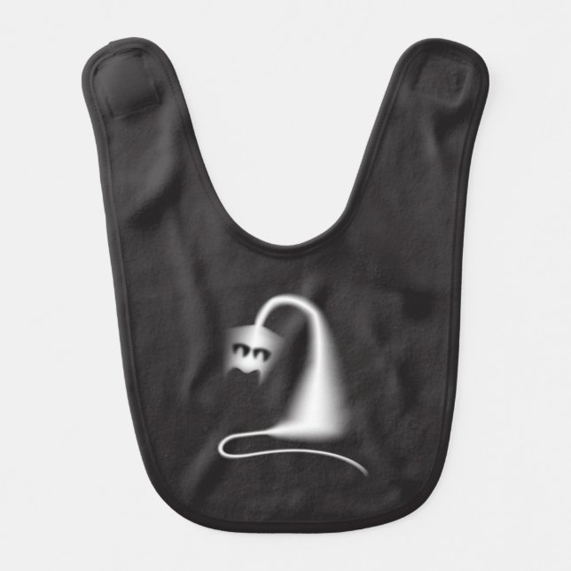 Black ghost cat baby bib (Front)