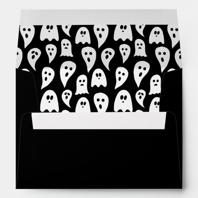 Black ghost Halloween Envelope (Back (Bottom))