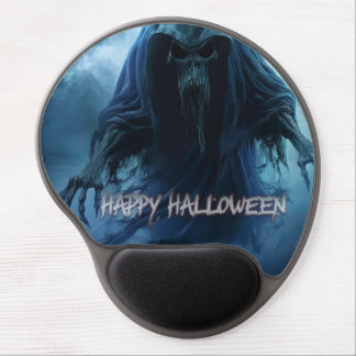 Black ghost in a hellish landscape - Halloween Gel Mouse Pad