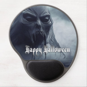 Black ghost in a hellish landscape - Halloween Gel Mouse Pad