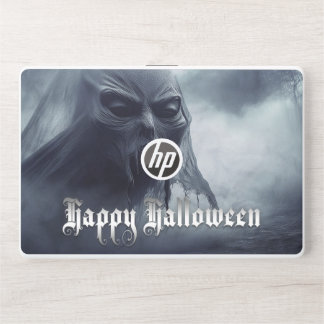 Black ghost in a hellish landscape - Halloween HP Laptop Skin