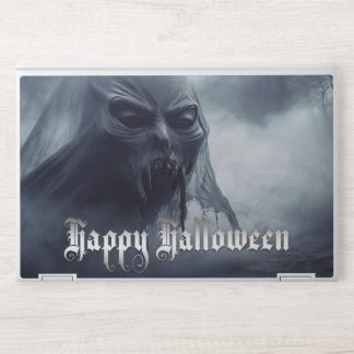 Black ghost in a hellish landscape - Halloween HP Laptop Skin