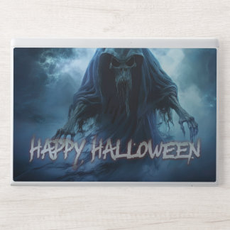 Black ghost in a hellish landscape - Halloween HP Laptop Skin