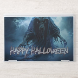 Black ghost in a hellish landscape - Halloween HP Laptop Skin