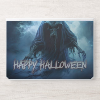 Black ghost in a hellish landscape - Halloween HP Laptop Skin