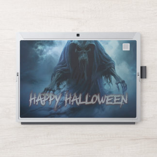 Black ghost in a hellish landscape - Halloween HP Laptop Skin