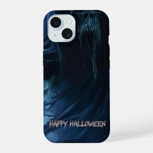 Black ghost in a hellish landscape - Halloween iPhone 15 Case