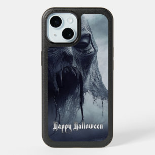 Black ghost in a hellish landscape - Halloween iPhone 15 Case