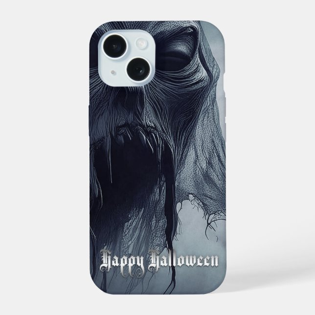 Black ghost in a hellish landscape - Halloween Iphone Case (Back)