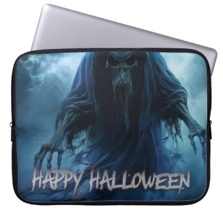 Black ghost in a hellish landscape - Halloween Lap Laptop Sleeve