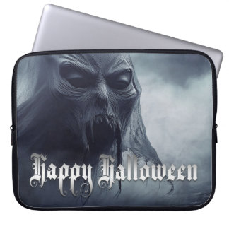Black ghost in a hellish landscape - Halloween Laptop Sleeve