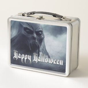 Black ghost in a hellish landscape - Halloween Metal Lunch Box