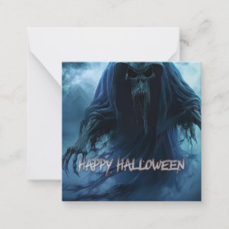 Black ghost in a hellish landscape - Halloween Note Card