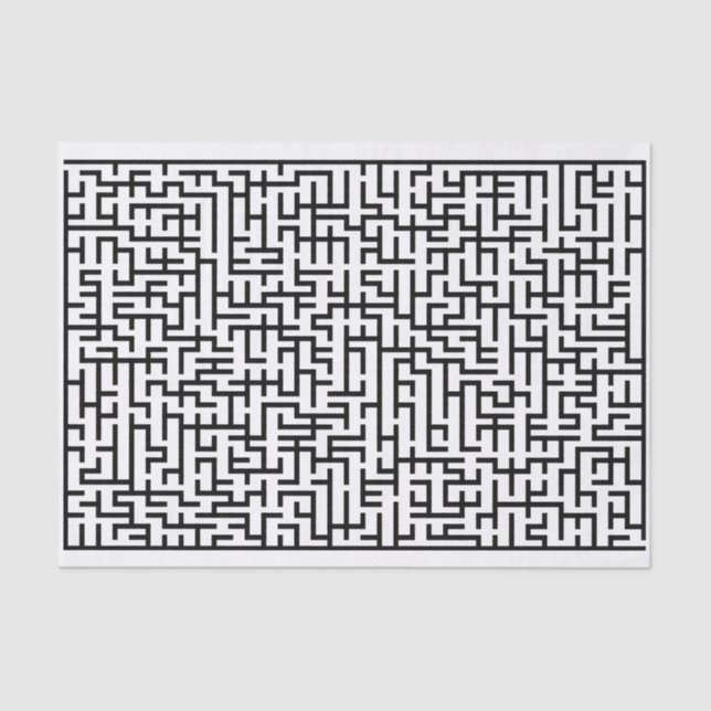 Black Giant Line Maze Tissue Paper (Front)
