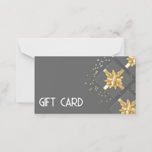 Black Gift Box Festive Gold Bow Modern Gift Card