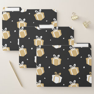 Black Gift Package Pattern File Folder
