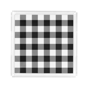 Black Gingham Acrylic Tray