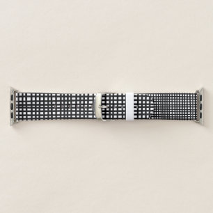 Black gingham apple watch band